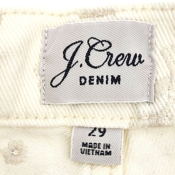 J Crew Billie Demi-Boot Crop Eyelet Off White High Waist Denim Jeans Womens 29 - Picture 9 of 12